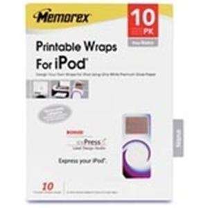  Memorex Printable Wraps for iPod nano 1G (10 Pack)  
