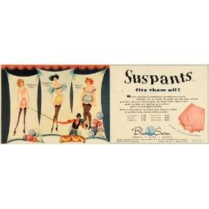 1949 Ad Blue Swan Mills Suspants Stocking Underwear   Original Print 
