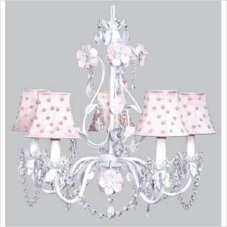 Jubilee Collection Flower Garden 5 Light Chandelier with Pink Pearl 