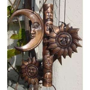  COPPER WIND CHIME CELESTIAL SUN MOON AND STAR 104 Patio 