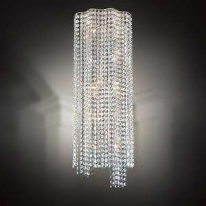  Celestino Ten Light Wall Sconce in Chrome Shade Pink 