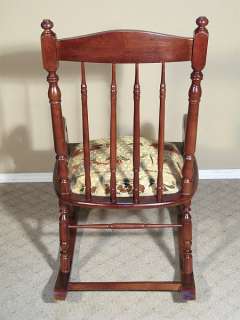 Vintage Mahogany Carved Spindle Back Rocking Chair  