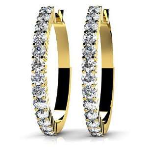 14k Yellow Gold, Must Have Diamond Hoop Earrings, 0.49 ct. (Color GH 