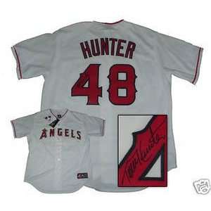  Torii Hunter Signed Los Angeles Angels Replica Jersey 