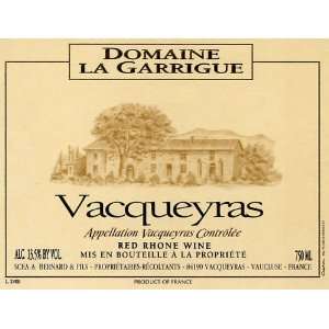  Dom. La Garrigue Vacqueyras 2009 Grocery & Gourmet Food