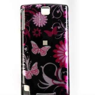 HARD CASE PINK BUTTERFLY SKIN PHONE COVER FOR HTC PURE  