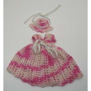  Vintage Crochet Doll Dress & Matching Sun Bonnet 