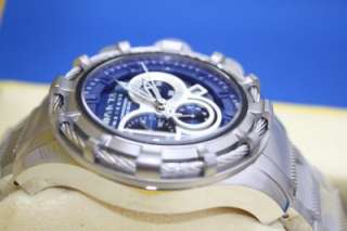 Mens Invicta 1445 Reserve Bolt Blue Stainless Steel Chronograph Swiss 
