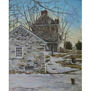  Chadds Ford House in Winter Light, Original Painting 