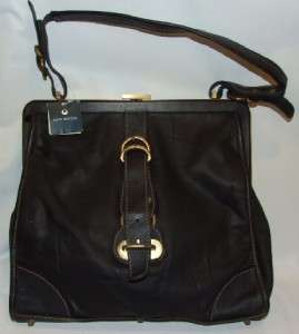 Luis Esteve Black Leather Frame Bag Purse Handbag  