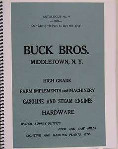 1909 Buck Bros.Farm Equipment Catalogue No.9 High Grade Implements 