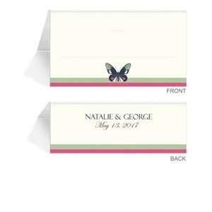   150 Personalized Place Cards   Butterfly Olive Spice