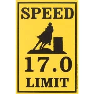  Speed Limit Barrel Sign   Yellow