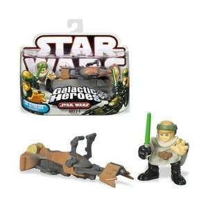   Wars Galactic Heroes   Luke Skywalker with Speeder Bike Toys & Games