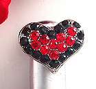 New Red Heart Crystals Cell Phone Antenna Pen Charm cb4