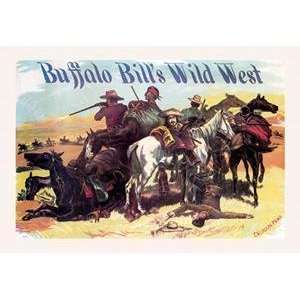  Vintage Art Buffalo Bill Besieged Cowboys   02926 9