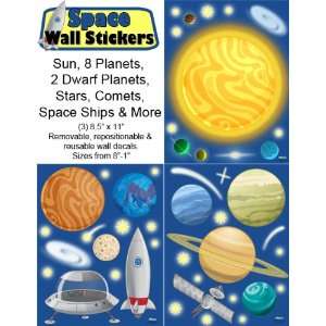 Space Wall Decals (45) Peel & Stick Removable Outer Space Wall sticker 