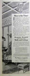   print advertising for Beaver Board wood fibre Walls & Ceilings