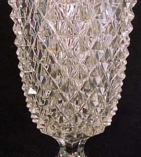Diamond Point Flint Pattern Glass Celery Vase  