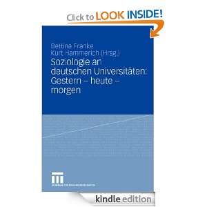 Soziologie an deutschen Universitäten Gestern   heute   morgen 