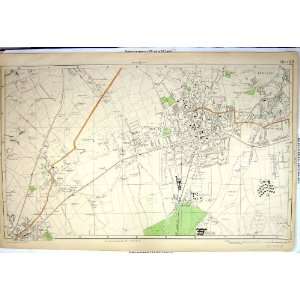  Antique Map England Street Plan Cheam Sutton Oaks Park 