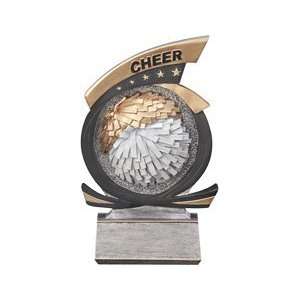 Cheerleading Trophies   Gold Star Resin Awards 7 inches CHEERLEADING 
