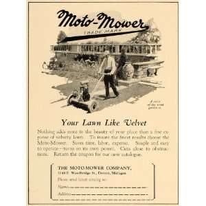 1928 Ad Moto Mower Company Lawn Grass Cutter Antique   Original Print 