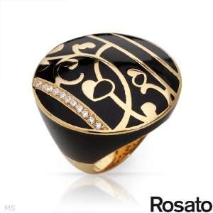  Rosato 0.25.Ctw Cubic Zirconia Gold Plated Silver Ring 