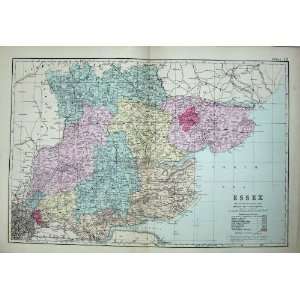  1881 Map Essex England Plan Chelmsford Greenwich