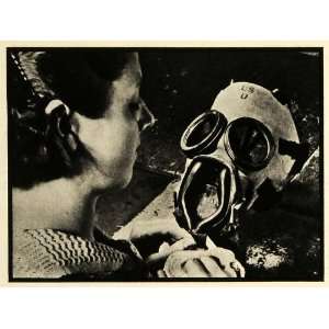  1936 Print Gas Mask U S Army Military Chemical Warfare Poison 