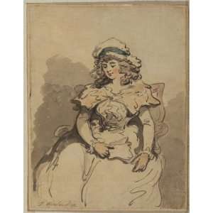 FRAMED oil paintings   Thomas Rowlandson   24 x 30 inches   Young lady 