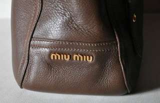 MIU MIU/Prada WALNUT Cervo Turnlock Flap Satchel Handbag NWT  