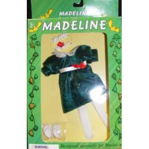  Madeline Doll Green Holiday Dress Outfit   Retired Toys 