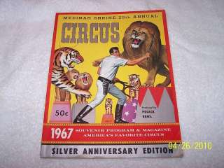 1967 Program and Magazine Medinah Shrine Circus 25th  