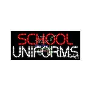  School Uniforms LED Business Sign 11 Tall x 27 Wide x 1 