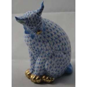   Herend Figurine Cougar/Cat Sitting Blue # 15331 