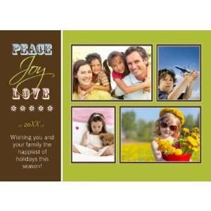  Peace Joy Love custom Family Holiday Card (lime) Health 
