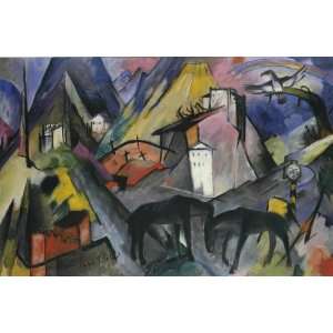  Franz Marc the Poor Country of Tyrol Giclee Poster Horses 