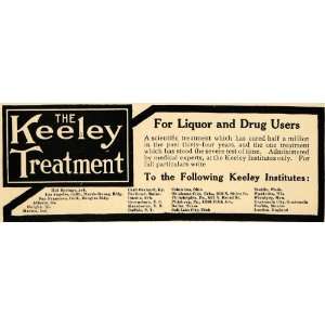   User Keeley Treatment Cure Medical   Original Print Ad