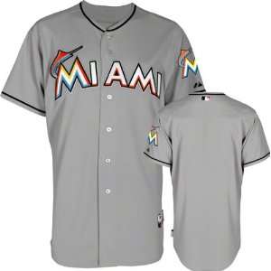 Miami Marlins Jersey Road Grey Authentic Cool Baseâ„¢ Jersey with 