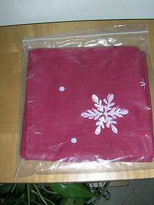 Longaberger Falling Snow Fabric Napkin   Paprika with Snowflake  