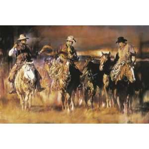 Chris Owen   Lots of Leather Canvas Giclee with Black Border  