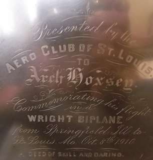   ,WRIGHT BROTHERS,112 YEAR OLD TROPHY AND AWARD,STERLING,LONG BEACH