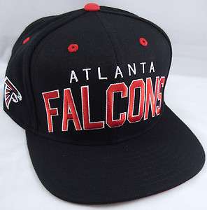 NFL Atlanta FALCONS Retro Snapback Cap Hat Black w/Red & White Reebok 