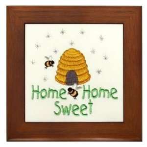  Bees with Hive Art Framed Tile by 