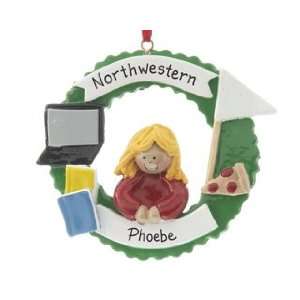  Personalized College Girl Christmas Ornament