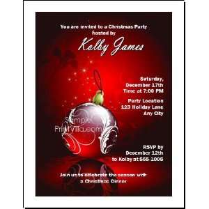  Regal Red Christmas Party Invitation