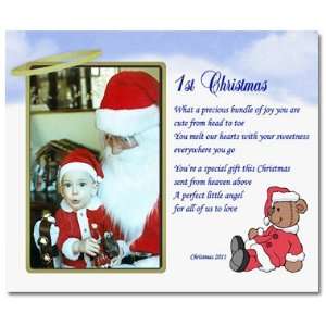  Babys 1st Christmas   Charming 8x10 Poem Print with area 