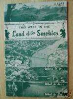June 1957 This Week in the Land of the Smokies Brochure  