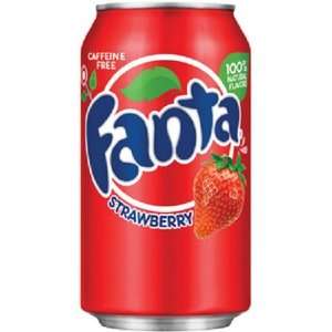 Fanta Strawberry Soda 12oz Cans (Pack of 12)  Grocery 